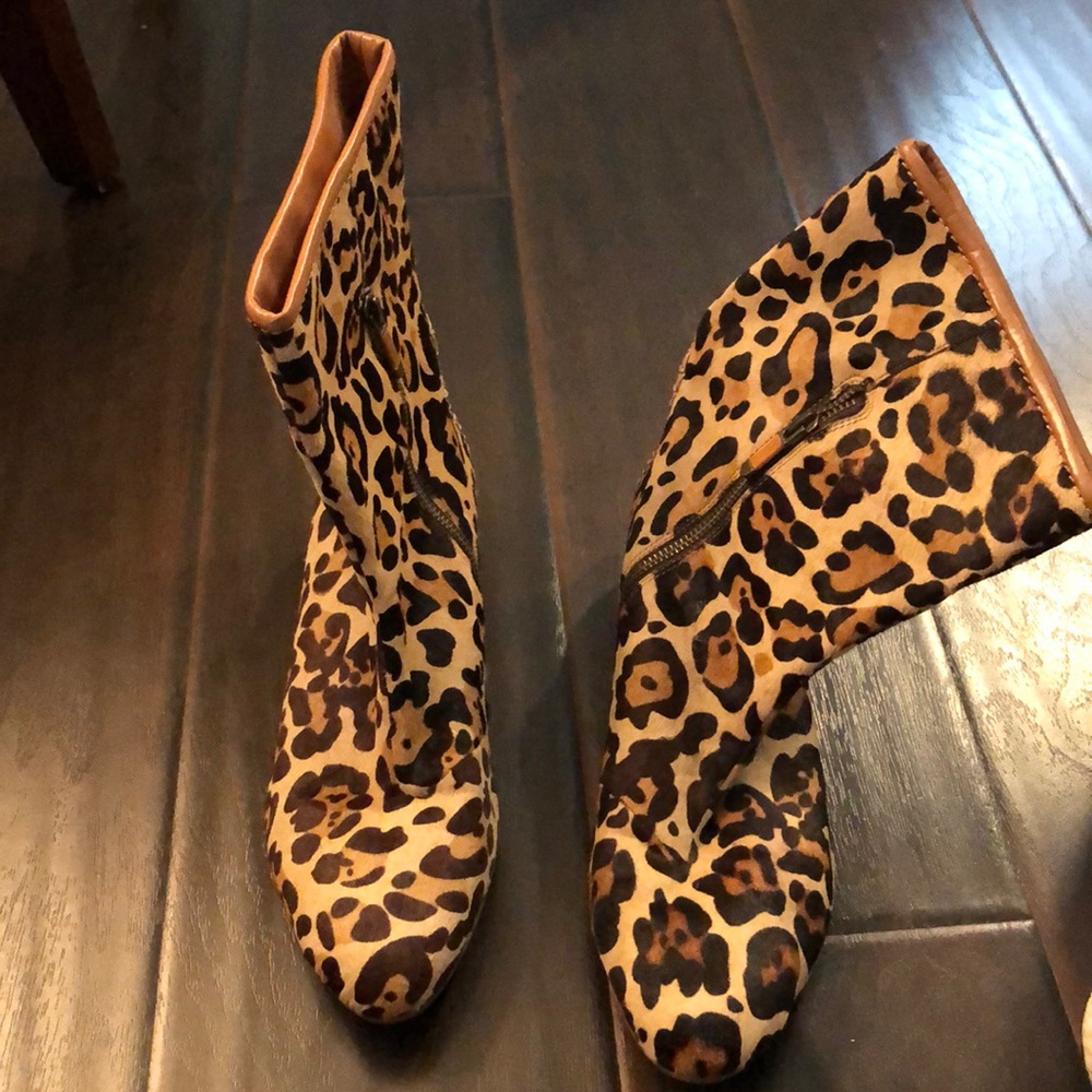 Leopard ankle boots